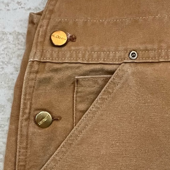 Vintage Mens Carhartt Double Knee Duck Canvas Bib Overalls - Picture 4 of 16